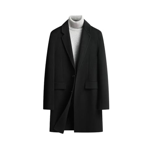 Trench en laine mi-long homme avec doublure duvet pour hiver