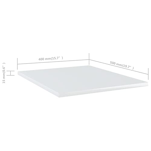 Tidyard 4 Piece Bookshelf Boards Chipboard Replacement Panels Storage Units Organizer Display Shelves High Gloss White For Bookcase, Storage Cabinet 15.7 X 19.7 X 0.6 Inches (W X D X H) #TOP4