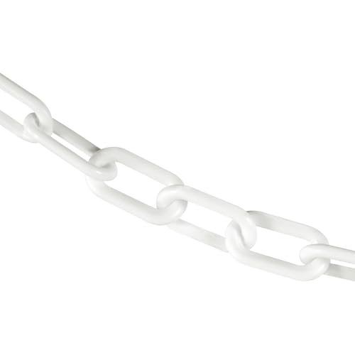 Image of Mr. Chain Plastic Barrier Chain, White, 25 ft Length (50001-25)