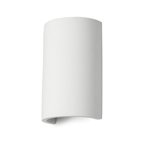 LITECRAFT Vane Up & Down Curved Paintable Plaster Wall Light - White