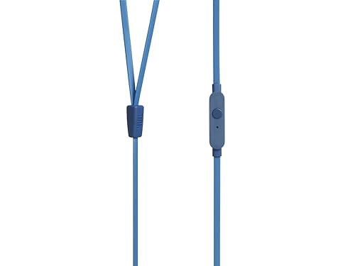 Image of JBL Tune 110 - Wired in-Ear Headphones with JBL Pure Bass Sound, 1-Button Remote, Microphone and Tangle-Free Flat Cable (Blue)