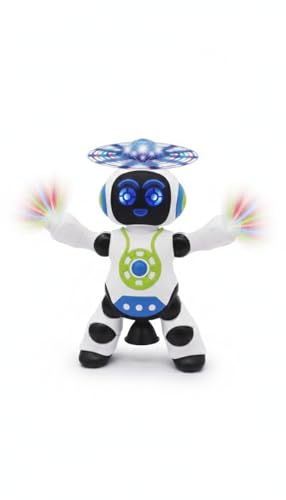 Robô Musical Dançante com Luzes LED, Rotação 360 Graus, Efeitos Coloridos, Brinquedo Interativo para Crianças