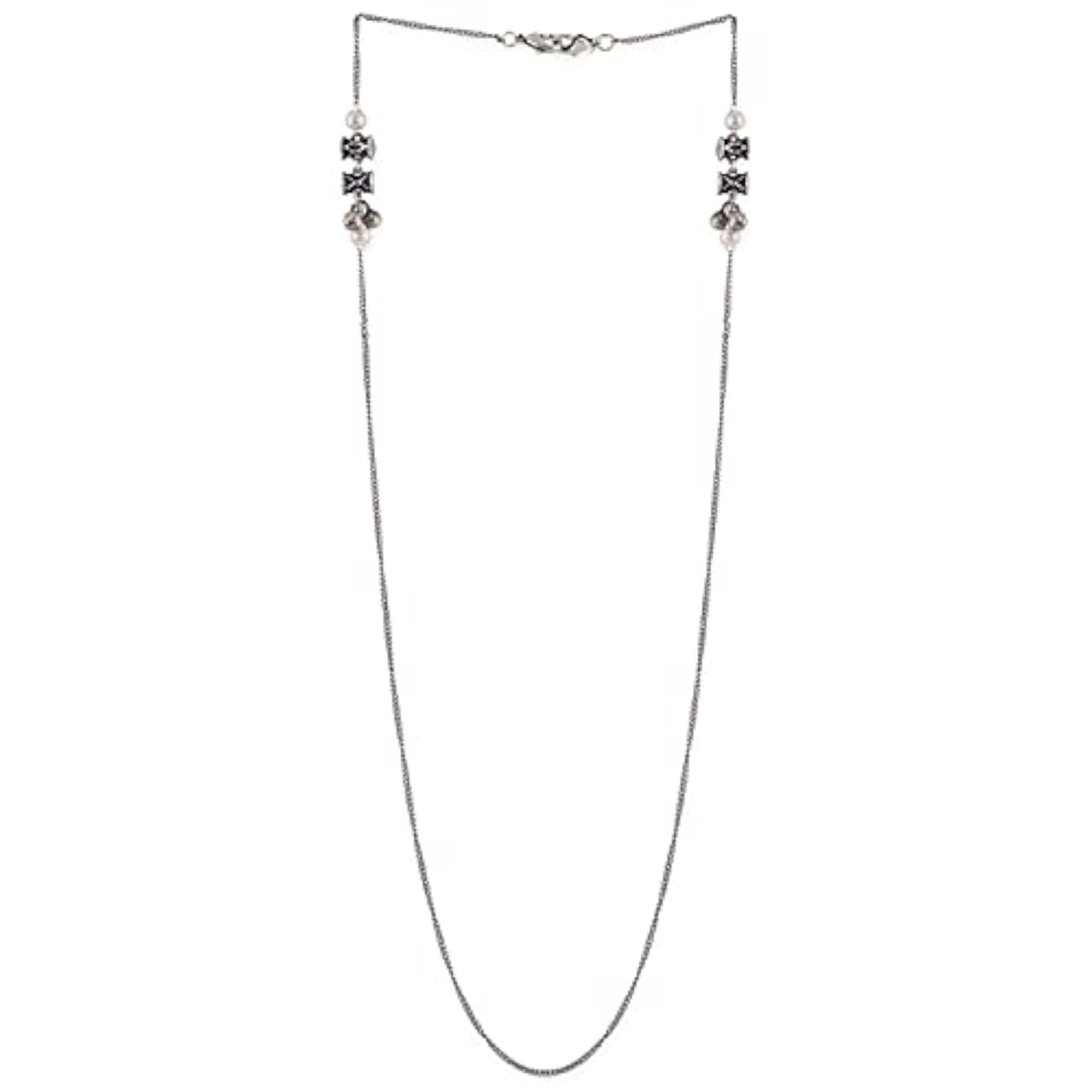 Oxidized Brass Dumroo Traditional Pearl Chain
