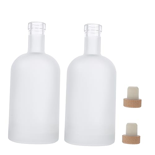 Cabilock 2pcs Diy Frosted Cider Bottles Leak Proof Glass Wine Bottles for Homemade Cider