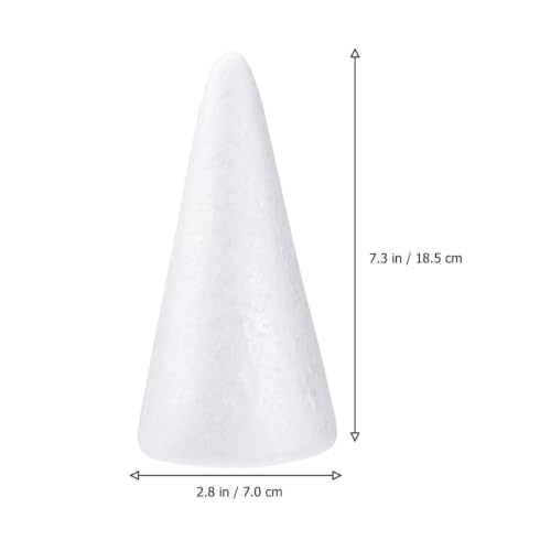 Conos de poliespán blancos de alta densidad para manualidades infantiles, pack de 20 piezas 3