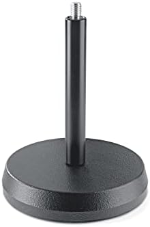 K&M König & Meyer 23200.500.55 Table Desktop Microphone Stand | Sound Absorbing Cast-Iron Round Base | Standard ⅝” Thread Connector | For Musicians, Podcasts, Home Studio | German Made | Black