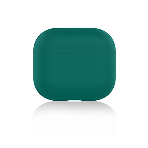 Cover Compatible with Airpods 3 Case,Soft Silicone Skin Case Cover No Keychain for AirPods 3rd Generation Charging Case Cover,Ultrathin 1.5mm Thick Protective Case Front LED Visible (Blackish Green)