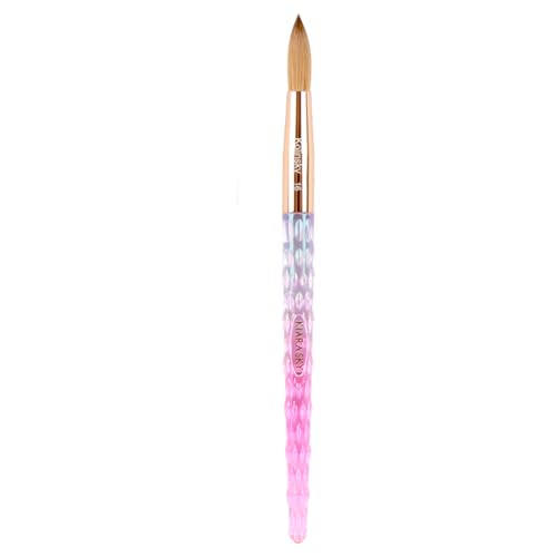 Kiara Sky Acrylic Brush #16 - Pink | 100% Pure Kolinsky | Crystal Cut Handle and Acetone Resistant