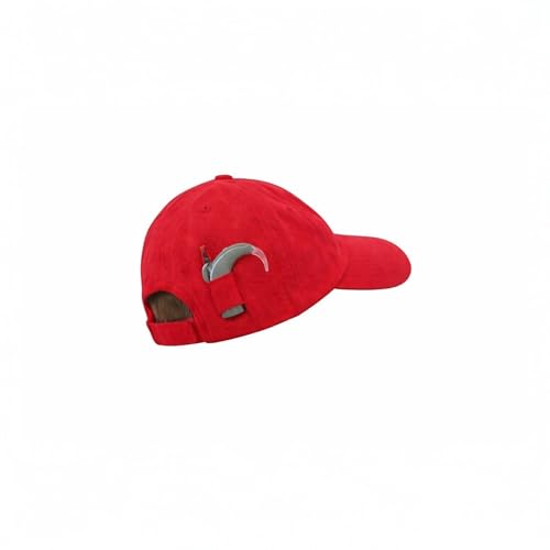 EAR FREE Cochlear Implant Hat for Adults and Teens - Red Baseball Cap for Nucleus 7, Nucleus 8 & BTE Processors - Adjustable Comfortable Everyday Hat for Left, Right or Both Ears