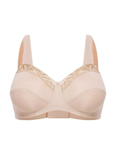 Felina 327-34 Women's Melina Sand Beige Embroidery Non-Wired Support Coverage Full Cup Bra 105C