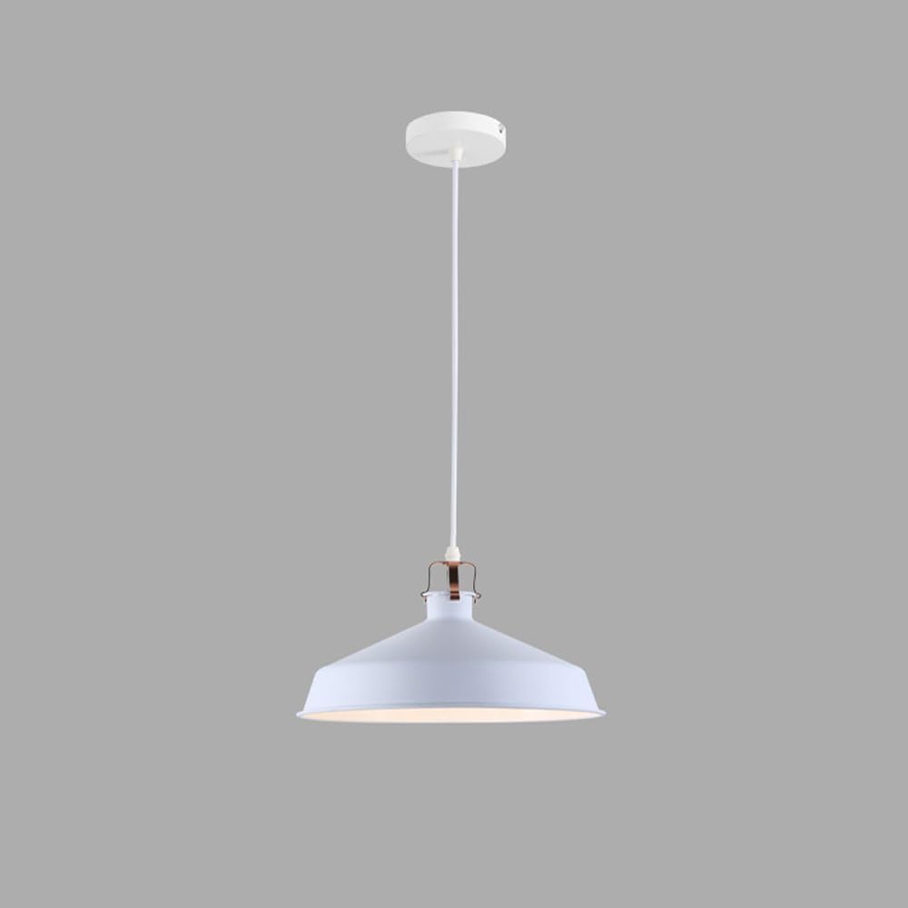 Suspension industrielle E27 en fer blanc au design rétro créatif