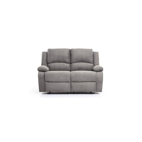 LOUNGITUDE - DETENTE - Canapé de Relaxation 2 Places en Microfibre - Gris