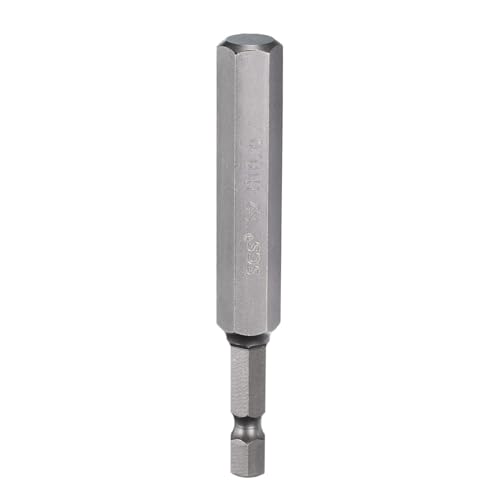 QUARKZMAN Llave de Brocas Hexagonal H10.0 de Cabeza Hexagonal de 10 Mm, Punta Plana Métrica de 1/4' Hexagonal de 80 Mm (3.15') de Largo Destornillador Magnético Industrial de Puntas