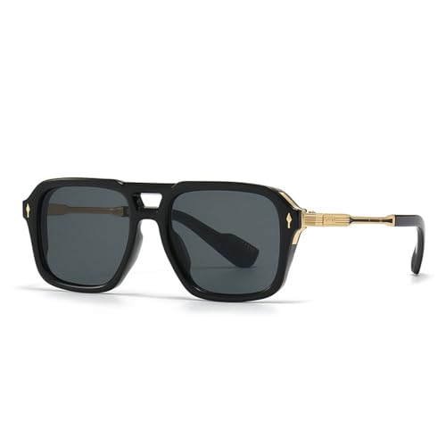 Lunettes de soleil rétro à double pont carré pour vos sorties en ville et terrasse