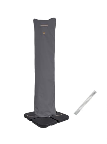 Garden Balsam Patio Umbrella Cover for Market & Offset Umbrella Banana Style Umbrella Water Resistant with Zipper and Rod (Cantilever (Dark Grey/WD) Cantilever 9-13)