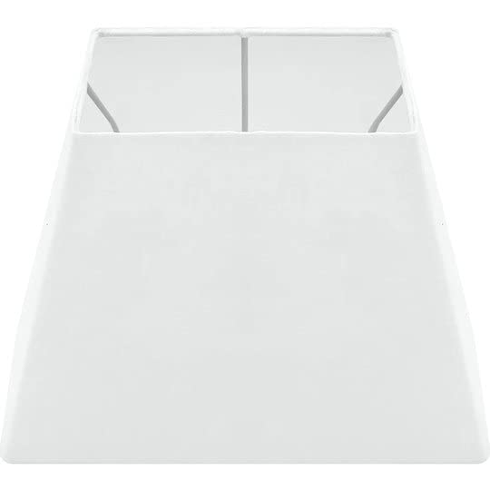 Wogati® Premium Lampenschirm E14/E27 Baumwolle | Verschiedene Größen & Farben | Weiß Trapez/Größe: L | Für Stehlampe, Hängelampe & Tischlampe