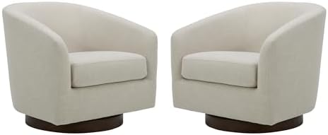 CHITA Swivel Accent Chair Set of 2, Fully Assembled Fabric Barrel...