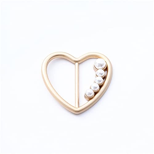 Amor Bufanda Hebilla Encanto imitación Perla broches Pin Hebilla Esquina botón Moda Seda Chal corazón Hebilla aleación
