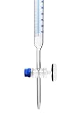 Laborbürette, 100ml - Schellbach-Design für präzises Ablesen - Klasse A, blaue Teilung, Glashahn - Borosilikatglas