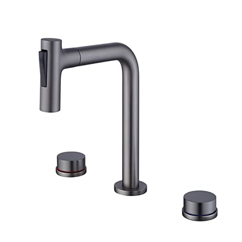 Mélangeur d'eau brosse or noir pour robinet de vasque à 3 trous - 8