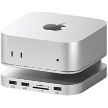Hagibis Mac mini M4 Hub & Stand with SSD Enclosure, 3 in 1 USB Type-C Docking Station with M.2 NVMe SSD Case, 10Gbps USB3.2 Gen2, SD4.0, TF4.0, 5V/2A Power Supply for M4 Pro MC60