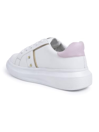 Image of Longwalk White Sneakers for Women & Girls | Trendy & Lightweight Casual Shoes