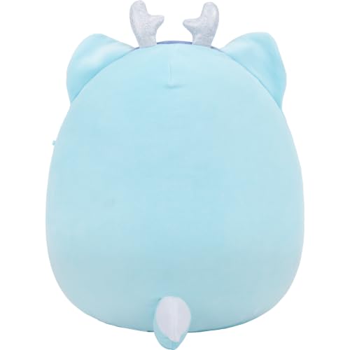Image of Squishmallows Original 12in Hyde the Blue Wolf with Silver Antlers - Official Jazwares Holiday Plush