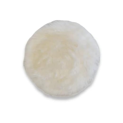Leibersperger Felle Lammfell Sitzkissen rund Ø 40cm – Echtes Merino Lammfell – rutschfest – Gemütlich und wärmend – Optischer hingucker – Lange Haltbarkeit (weiß)