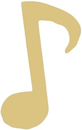 Eighth Note Cutout Unfinished Wood Music Instrument Song Band Concert MDF Shape Canvas Style 1