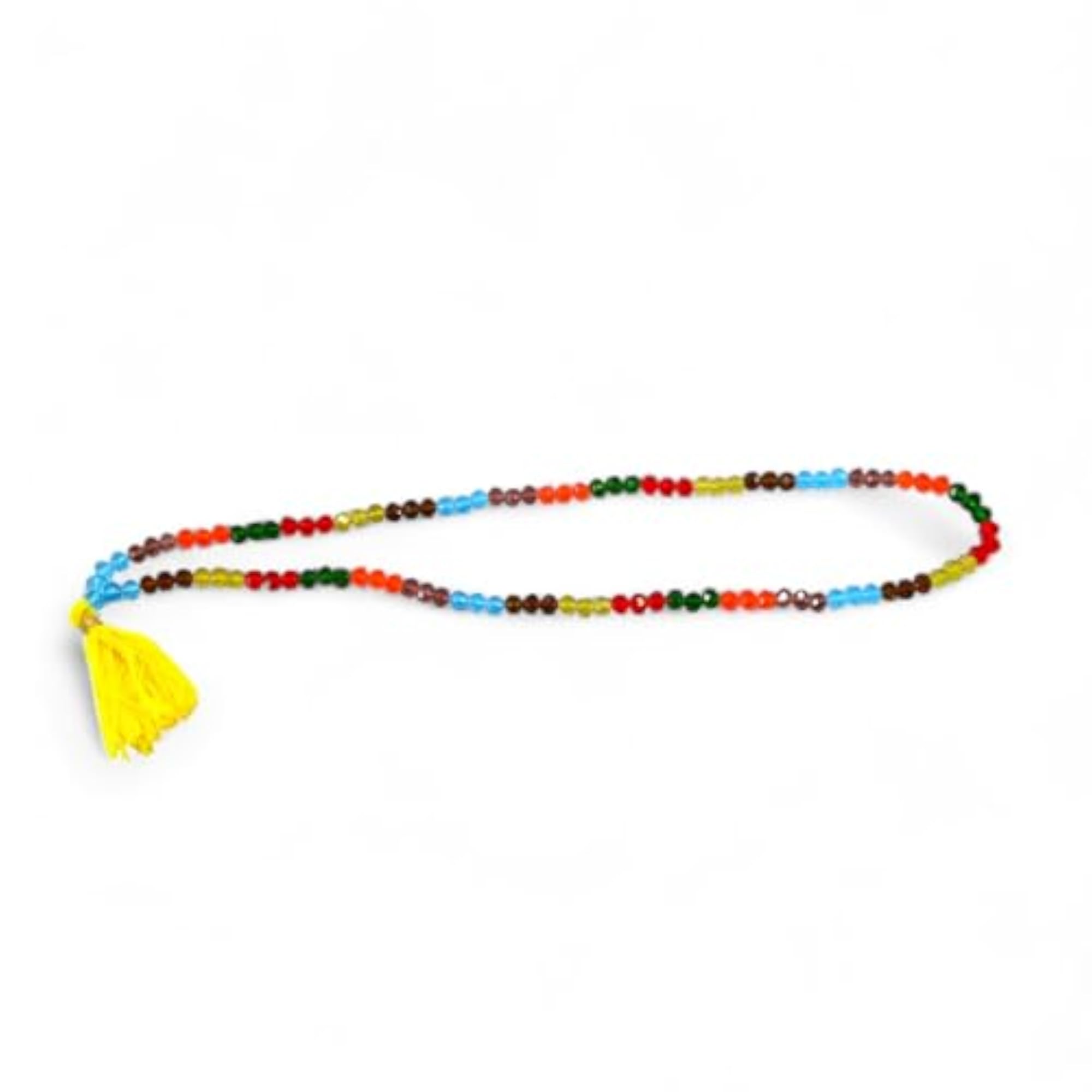 Multicolour Beaded Simran Mala with Yellow Tassel