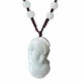 Collier pendentif dragon guerrier en jade vert clair naturel pour attirer la richesse, amulette de danse du lion pour la protection la paix