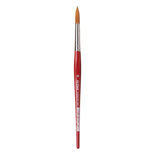 Image of da Vinci Watercolor Series 5580 CosmoTop Spin Paint Brush, Round Synthetic with Red Handle, Size 12 (5580-12)