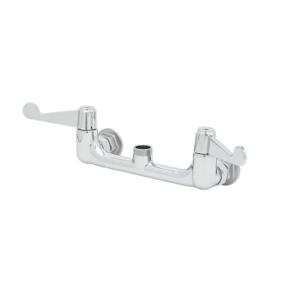 T&S Brass 5F-8WWX00 Faucet, 8" Wall Mount, 4" Wrist-Action Handles, Less Nozzle