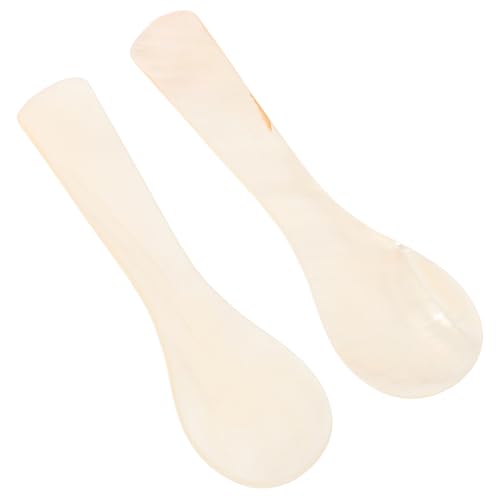 Cabilock 2pcs Caviar Spoons Pure Shell Dessert Serving Spoon Elegant Appetizer Ice Cream Jam Mixing Utensils for Home Kitchen and Restaurant Use