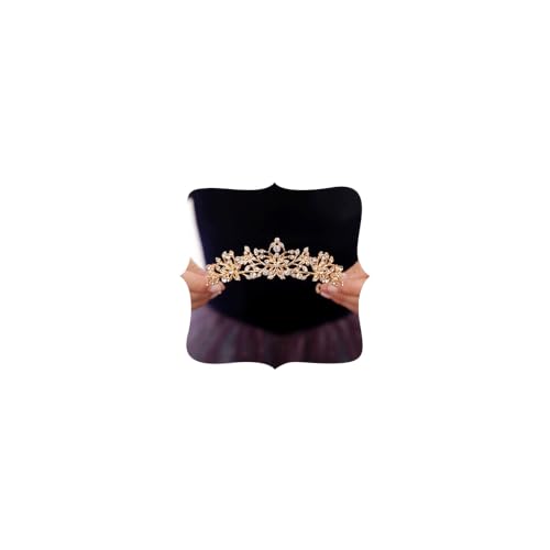 Tiara de cristal dorada para novias y coronas de princesa infantiles