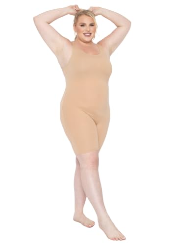 Image of STRETCH IS COMFORT Womens Plus Size Tank Unitard Athletic Rompers For Women