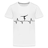 Spreadshirt Turnen EKG Linie Turnerin Handstand Teenager Premium T-Shirt, 158-164