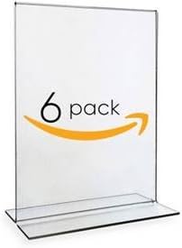 Acrylic Plastic Document Holder CLEAR OPTIC T-Shaped Document & Signage Display Holder Stand (6-Pack)