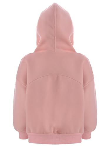 Kids Girls Cotton Soft Hooded Sweatshirt Full Zip Long Sleeve Coat Fall Winter Jacket Outerwear Casual2