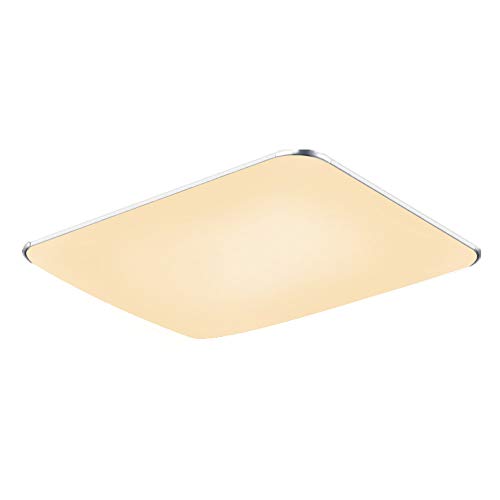 Preisvergleich Produktbild LARS360 48W Warmweiß Ultraslim LED Deckenleuchte Modern Deckenlampe Deckenbeleuchtung Flur Wohnzimmer Lampe Schlafzimmer Küche Energie Sparen Licht Wandleuchte, Farbe Silber, 2800-3500K