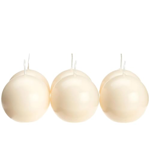 Biedermann & Sons 2-1/2-Inch Round-Shaped Ball Candles Champagne, Set of 6