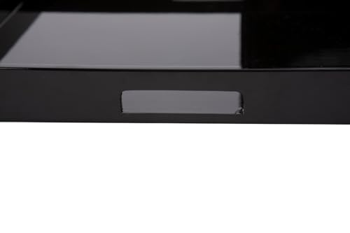 Image of Howard Elliott Collection Premium Wooden Serving Tray with Handle, Glossy Black Finish Decorative Square Wood Tray Set Platters for Ottoman, Breakfast, Parties, Weddings, 20 x 20 Inch