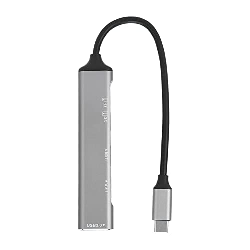 Image of TrueCartType C Hub, USB C Hub 5 in 1 High Speed Read Plug and Play Metal Electronics for for U Drive for Keyboard for Linux