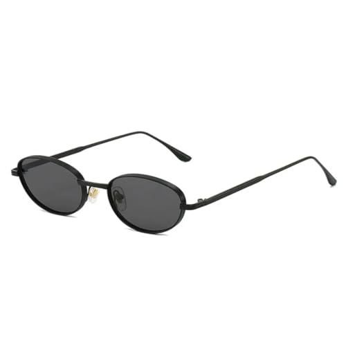 Lunettes de soleil ovales pour femme contre l'éblouissement monture en métal vintage légère