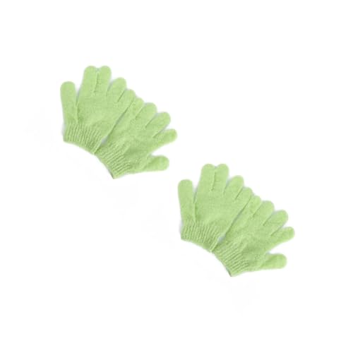 FOMIYES 4 Piezas Guantes de Ducha de Nailon Exfoliantes para Cuerpo Pack Unidades con Diseño de Cinco Dedos y Lanyard Talla Elástica para Adultos Lavables Máquina y Secado Rápido para con