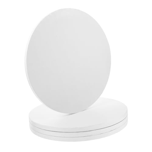 Unomor 4pcs Round Cake Boards 12 Inch White Cake Drum Decorative Dessert Board Paperboard for Weddings Birthdays