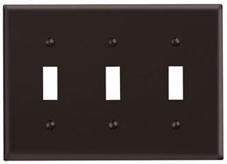 Leviton 001-85011-BR Triple Gang Brown Triple Toggle Wallplate