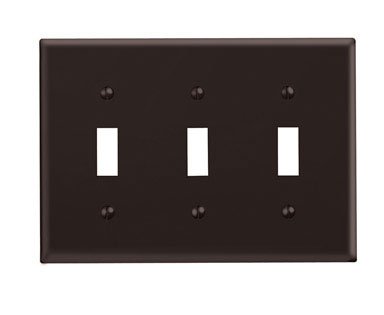 Placa de pared de triple banda marrón Leviton 85011-br para interruptores tipo palanca