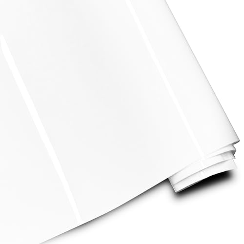 Image of Car Wrap Vinyl, 3ft x 5ft Gloss White Vinyl Wrap for Cars - Bubble Free Vehicle Sheet Roll for Body Protection, Scratch Resistance (Gloss White)