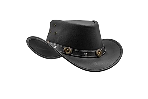 Image of HADZAM Showerproof Outback hat Also Worn as Leather Cowboy hat, Australian Hats for Men & Women